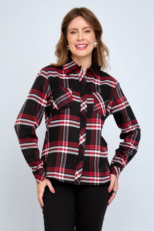 Camisa Flanelada Xadrez Vermelha