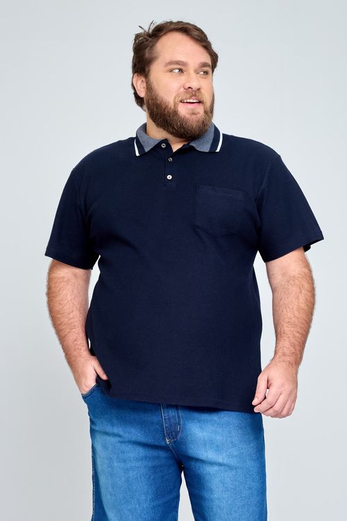 Polo Masculina Super Azul Marinho
