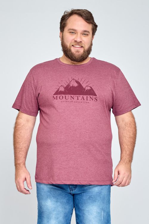 Camiseta Masculina Manga Curta Super Vinho