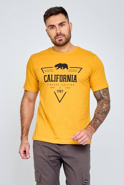 Camiseta Masculina Mostarda