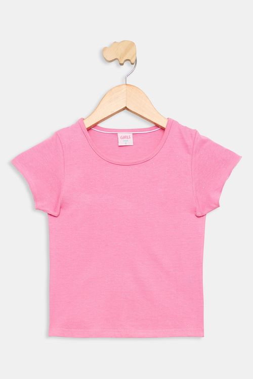 Blusa Infantil 4 a 8 Anos Glitter Rosa