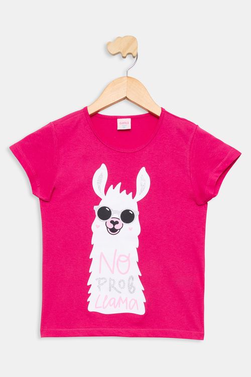 Blusa Infantil 10 a 16 Anos Lhama Pink