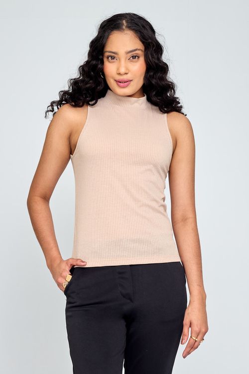 Blusa Feminina City Ribana Bege