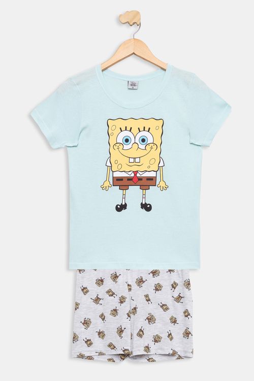 Pijama menino bob esponja atj009 azul claro