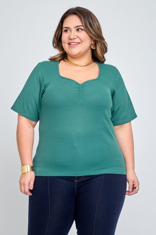 Blusa Feminina Feita Pra Mim Casual Verde Médio