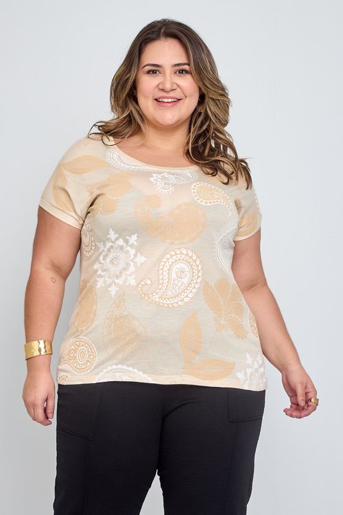 Blusa Feminina em Viscolycra Feita Pra Mim Bege