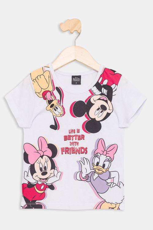 Blusa Infantil 4/10 Anos Minnie e Margarida - Branco