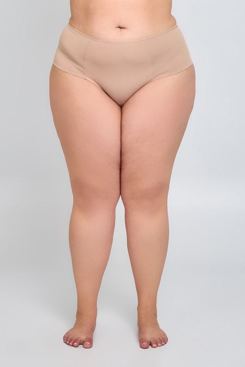 Calcinha Feminina Basic Fio Duplo Bege Médio