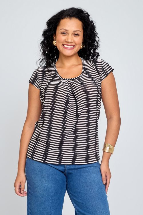 Blusa Feminina City Branca e Preta