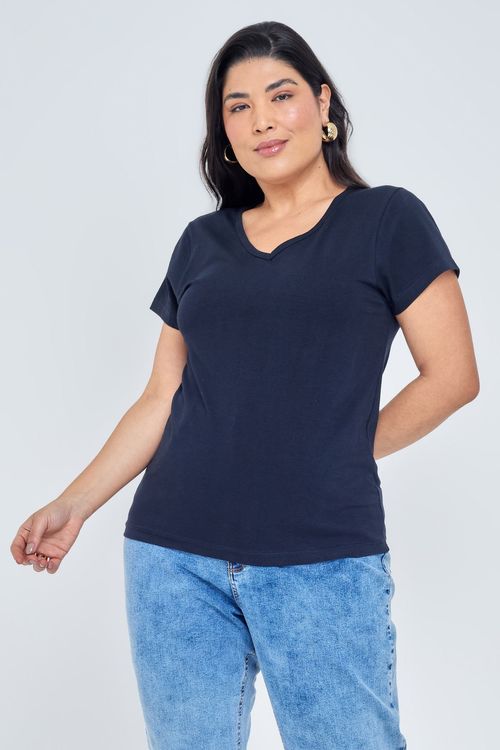 Blusa Feminina Casual Feita Pra Mim Azul Marinho