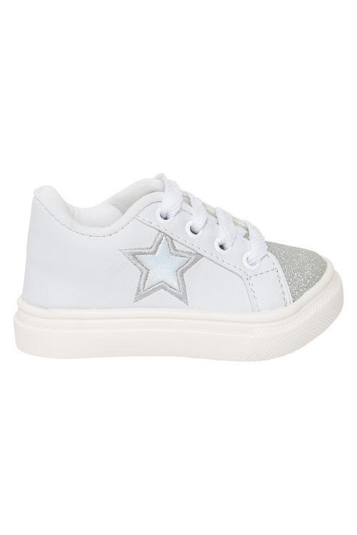 Tênis Bebê Infantil Glitter Star Branco