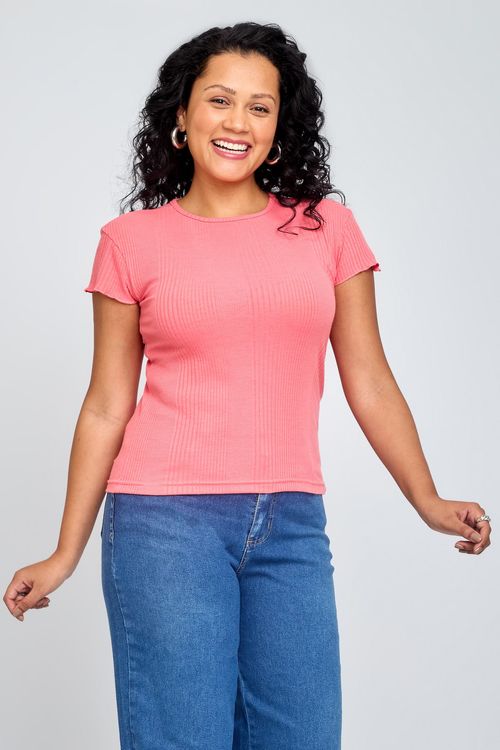 Blusa Feminina Casual Coral
