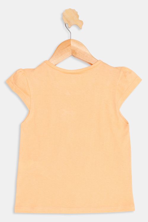 Blusa Infantil Floral Laranja Tam 4 a 8