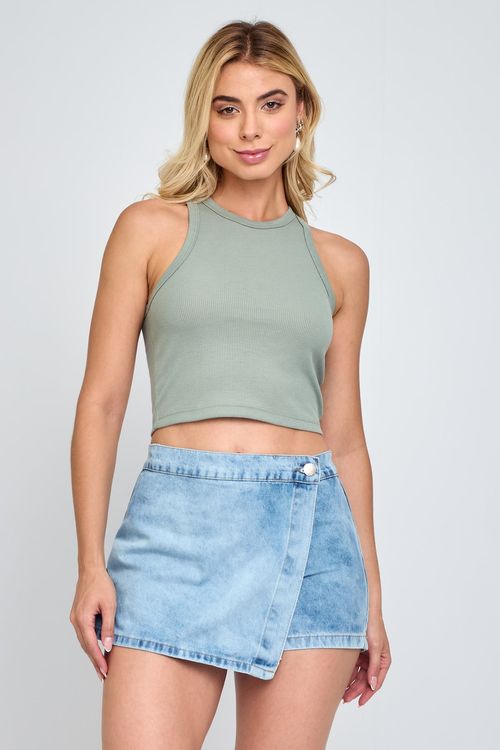 Regata Feminina Basic Ribana Verde Escuro
