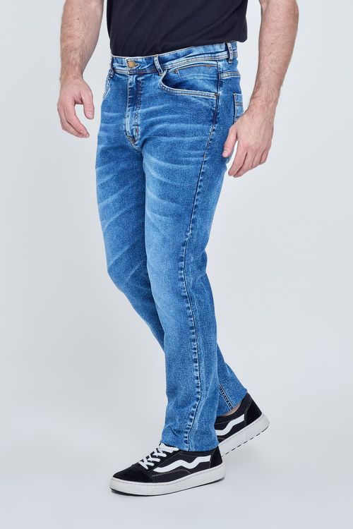 Calca masc bj 8089 jns slim silk escr jeans escuro