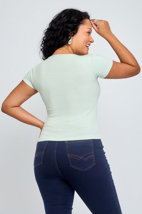 Top Feminino Franzido Verde Claro