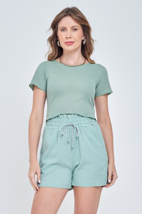 Top Feminino Quadrado Verde Médio