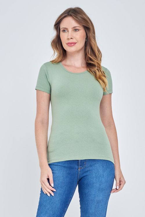 Blusa Feminina Cotton Verde Médio