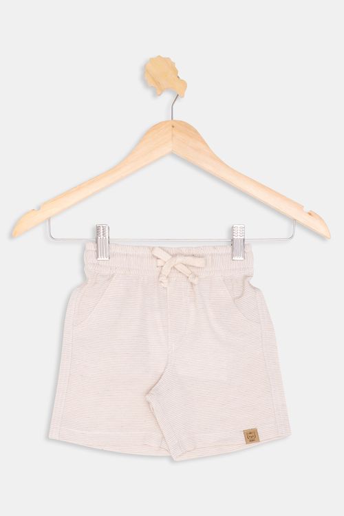 Bermuda Infantil Caedu Ecoline Sarja Bege Claro 1-3 Anos