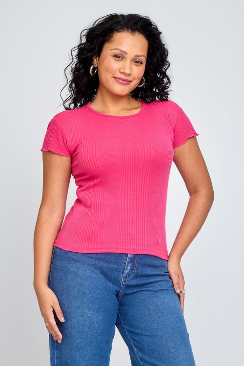 Blusa Feminina Casual Rosa Escuro