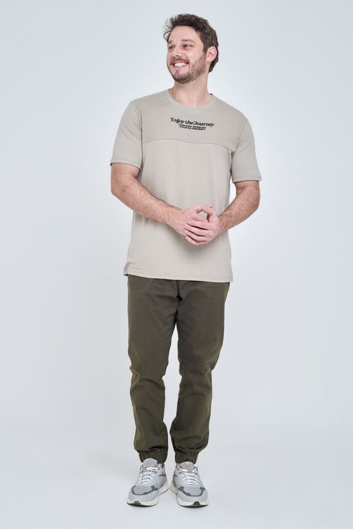 Calça Masculina Sarja Jogger Verde Militar