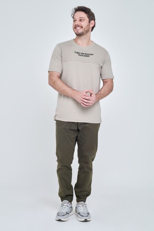 Calça Masculina em Sarja Jogger Verde Militar