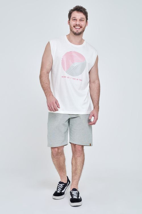 Regata Masculina Caedu Off White Algodão Confortável