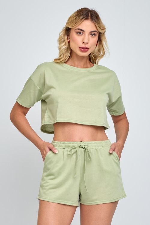 Blusa Feminina Moletinho Verde Clara Caedu - Conforto Casual