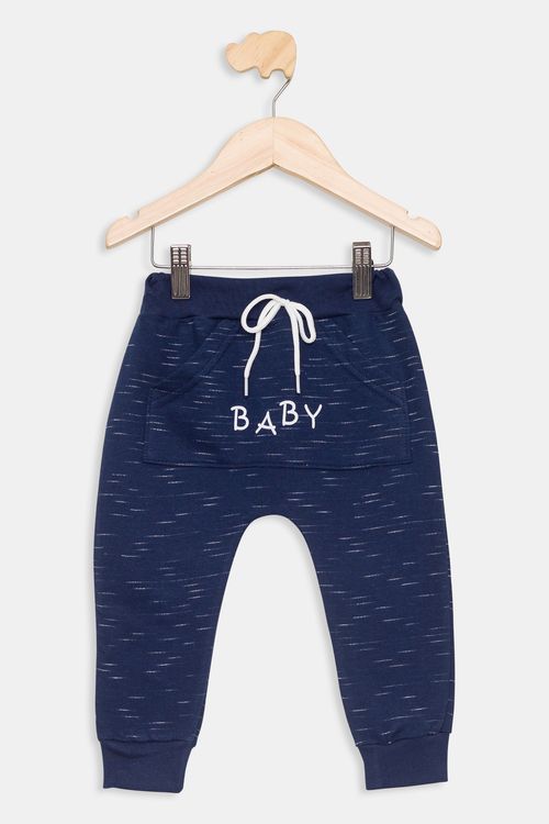 Calça Infantil Saruel Moletinho - Azul Escuro