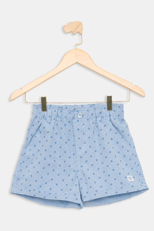 Shorts Juvenil Estampado Azul Claro Tam 10 a 16