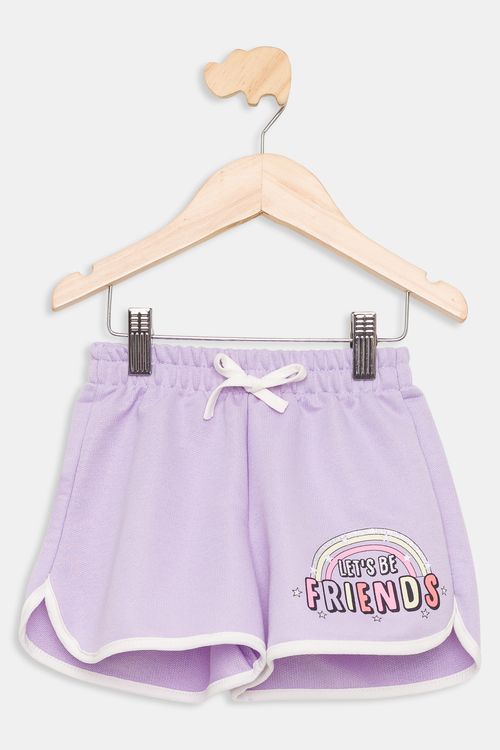 Shorts Infantil 4/8 Anos Friends - Lilás