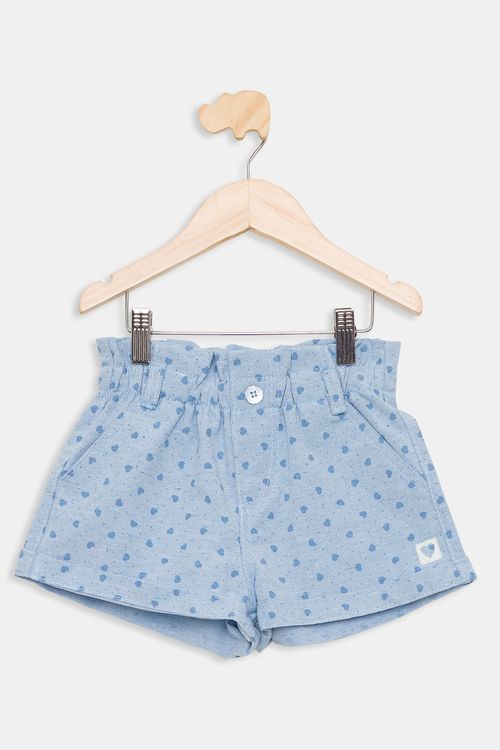 Shorts Infantil 4/8 Anos - Azul Claro