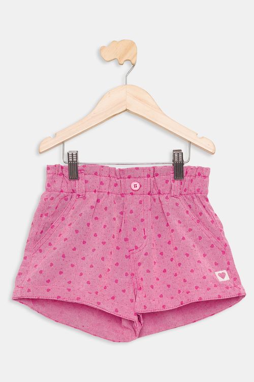 Shorts Infantil 4/8 Anos - Vermelho Pink