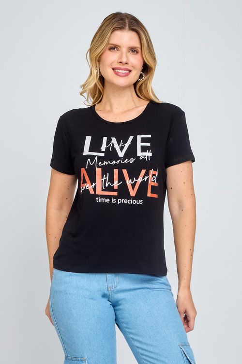 Blusa Feminina Viscolycra Preta Caedu - Conforto e Estilo