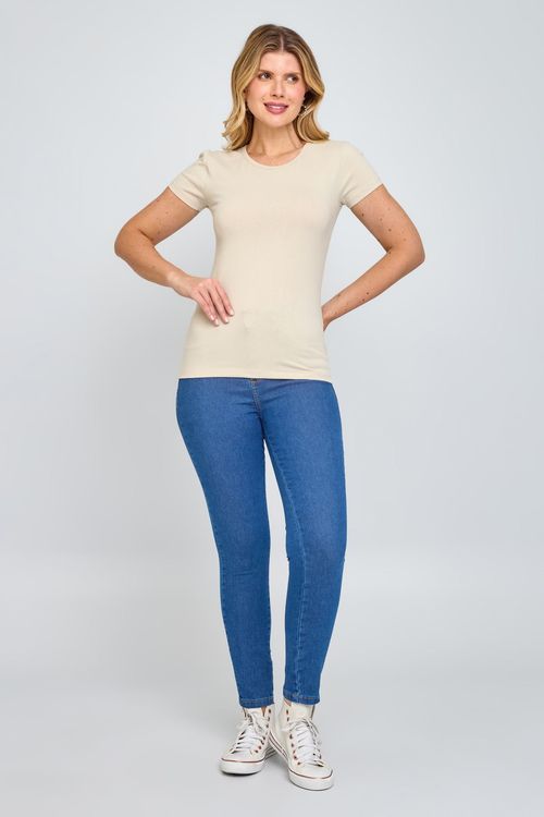 Calça Feminina Skinny Push Jeans Médio