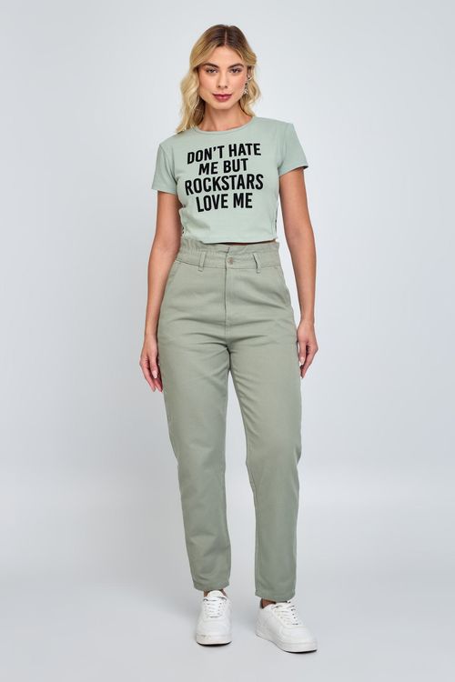 Calça Mom Feminina Verde