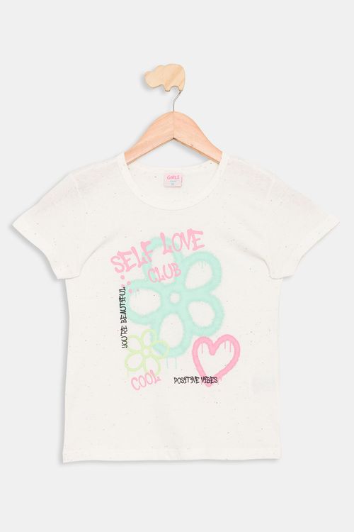 Blusa Infantil 10/16 Anos Botões - Off White