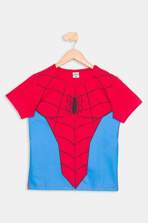 Camiseta Manga Curta Infantil 4/10 Anos Spider - Vermelho