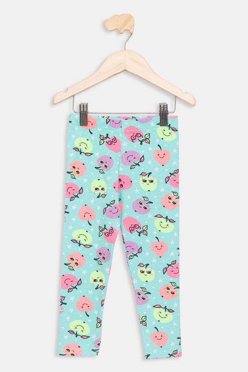 Legging Infantil 1/3 Anos Frutinhas - Verde Claro