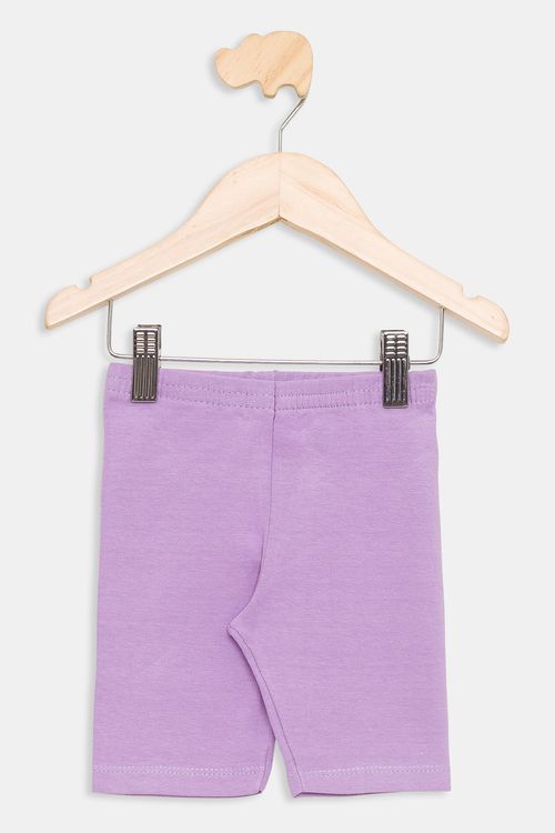 Ciclista Infantil em Cotton Lilás Tam 1 a 3