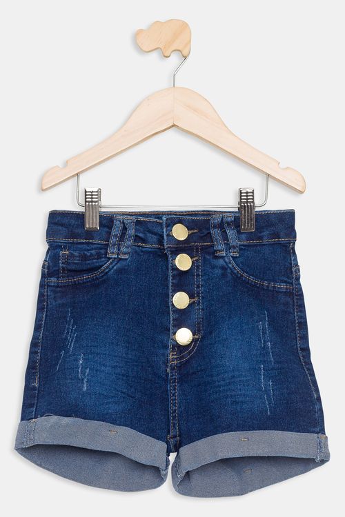 Shorts Juvenil Cintura Alta Jeans Médio Tam 10 a 16