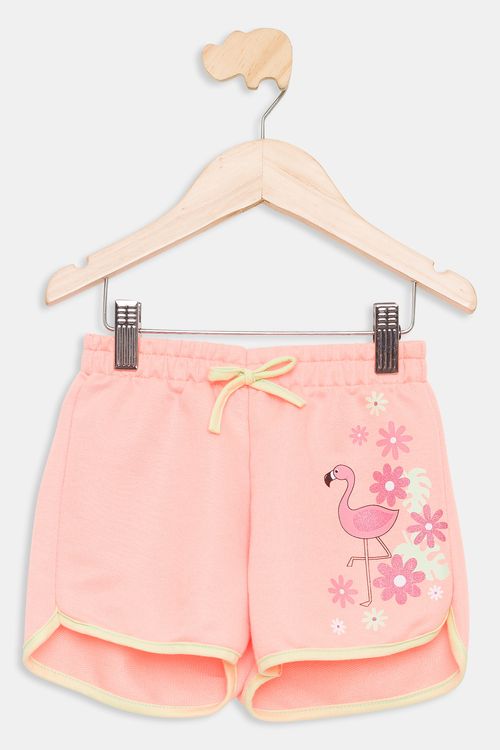 Shorts Infantil Flamingo Coral Tam 4 a 8