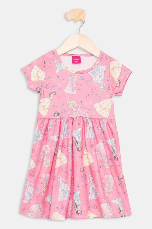 Vestido Infantil Princesas Disney Rosa Tam 1 a 3