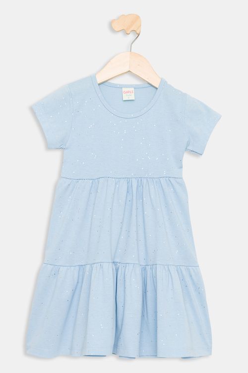 Vestido Infantil Azul Claro Tam 4 a 8