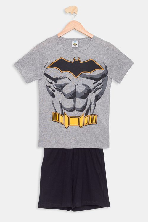 Pijama nos ct batman  - 4 ao 10 cinza claro mescla