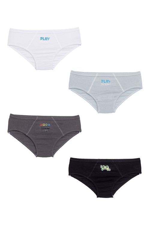 Kit 4 Cuecas Infantis Game Tam 8