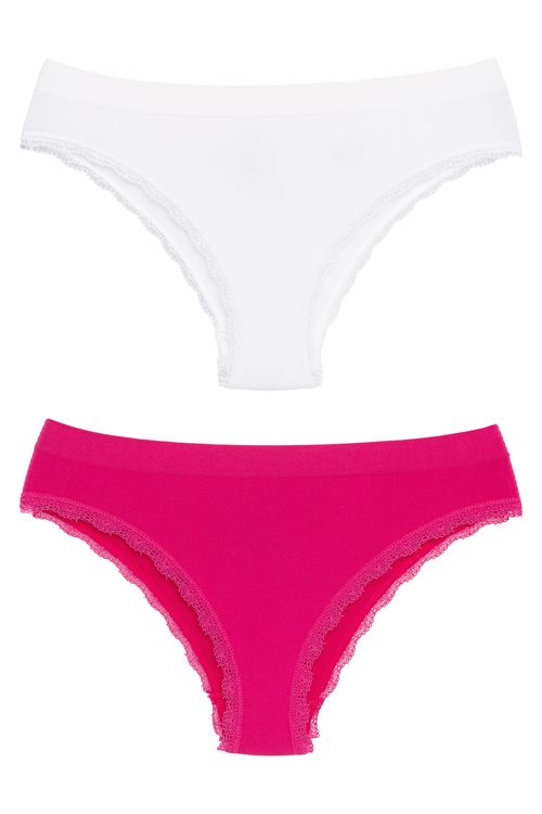 KIT CALCINHA ACES INF ABC 500A BRC/PINK - BRANCO/PINK