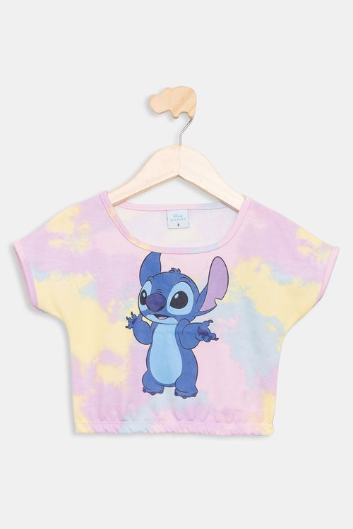 Blusa Infantil 1/3 Anos - Stitch Tie-Dye - Amarelo Claro