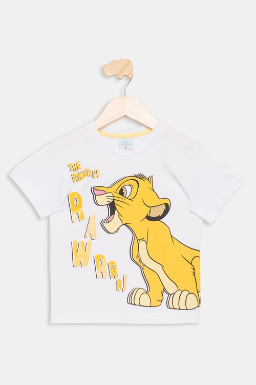 Camiseta Infantil 1/3 Anos - Rei Leão - Off White