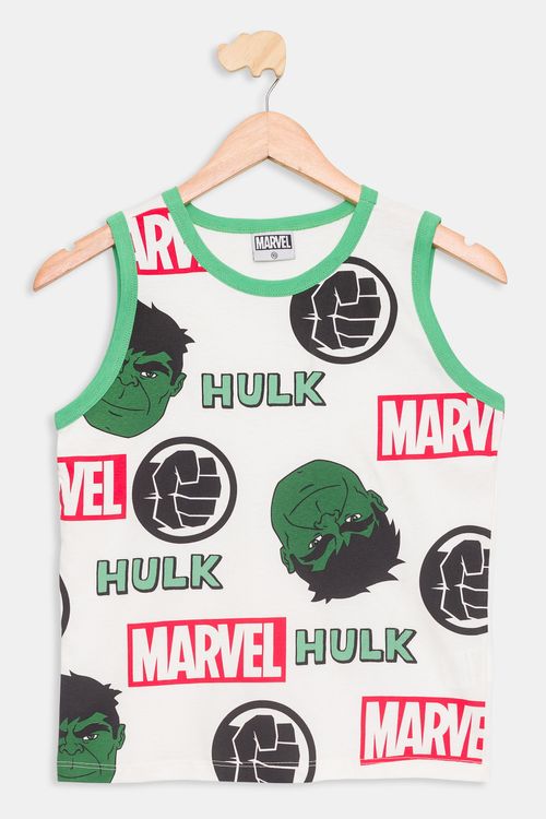 Camiseta Manga Curta Infantil 4/10 Anos Hulk - Off White